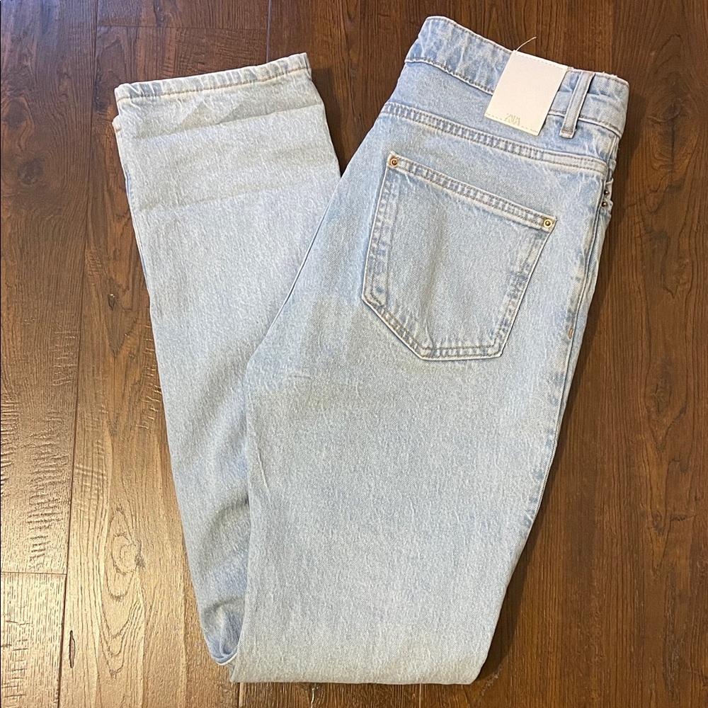 Zara Light Blue Straight Leg Jeans